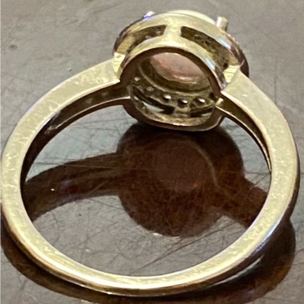 Silver ring with CZs and faux opal. - Picture 10 of 15